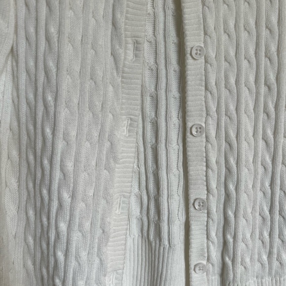 Gap Kids Girl White Cable Knit Button Down Sweater size M 1st Communion - Picture 6 of 7